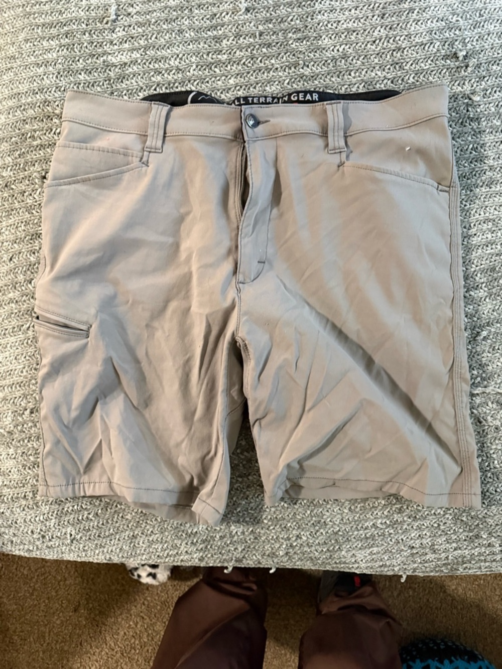 Wrangler Men’s Flat Front Shorts in Light Khaki